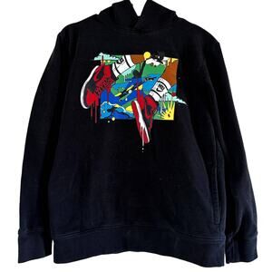 Air Jordan MJ DNA Jumpman Hoodie Pullover Graphic Print Pockets Cotton Black XL